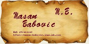Mašan Babović vizit kartica